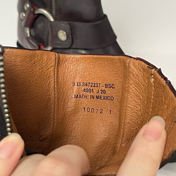 Frye harness boots - women's 9B - dark cherry leather - Picture 5 of 6